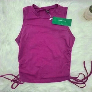 Drawstring Ruched Side Crop Tangtop SheIn